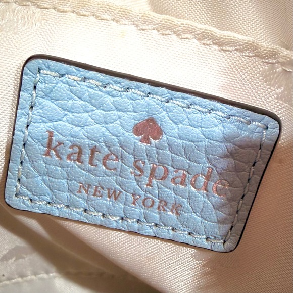 Kate Spade New York Pebble Leather Dome Crossbody Bag Light Blue - Picture 5 of 6